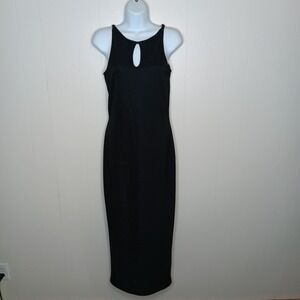 Y2K Byer Too Maxi Dress S Black Glitter Sparkle Keyhole Neck  HOCO
